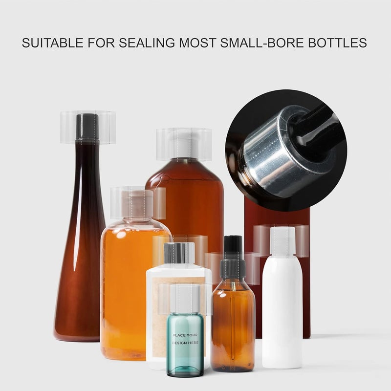 AOUKAR Shrink Wrap Bands for Bottles Jars - Clear Heat Shrink Bottle Seals for Essential Oil Bottle, Lip Balm, Candle, Soap Containers （200 Pieces，2.17 x 1.1 Inch，55 x 28mm） - Image 4